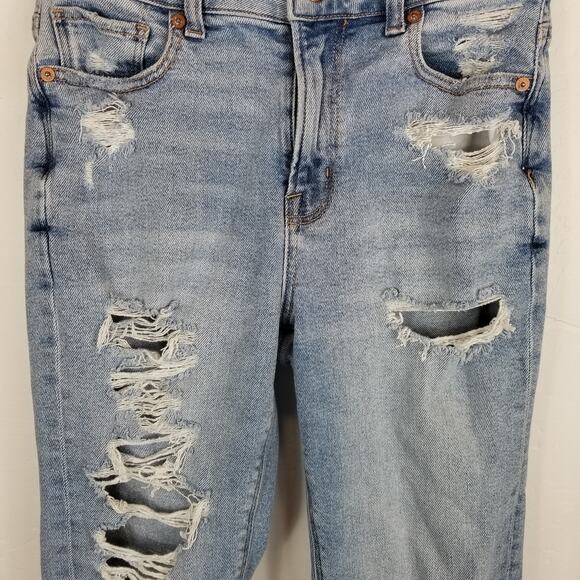 American Eagle Outfitters Distressed Mom Jeans Size 0 - Picture 5 of 8